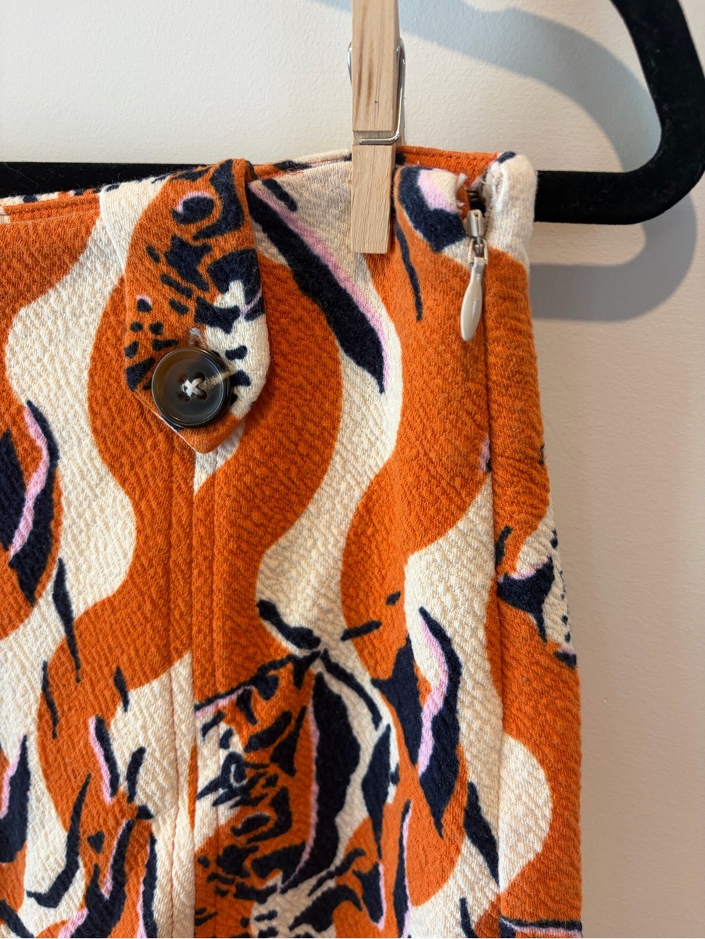 Maeve Anthropologie Tiger-Print Button Front Mini-skirt S - Picture 2 of 8